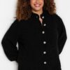 Trendyol Curve Black Stone Buttoned Knitted Cardigan