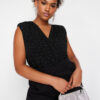 Trendyol Curve Black Stone Detailed Knitted Bodysuit