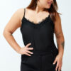 Trendyol Curve Black Strap Lace Woven Plus Size Blouse