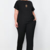 Trendyol Curve Black T-shirt-Pants Knitted Seasonal Bottom-Top Set