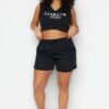 Trendyol Curve Black Thin Knitted Shorts