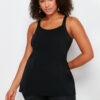 Trendyol Curve Black U Neck Tankini