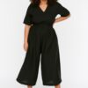 Trendyol Curve Black Waist Detailed Jumpsuit