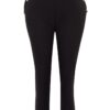 Trendyol Curve Black Woven Gold Button Részletes nadrág