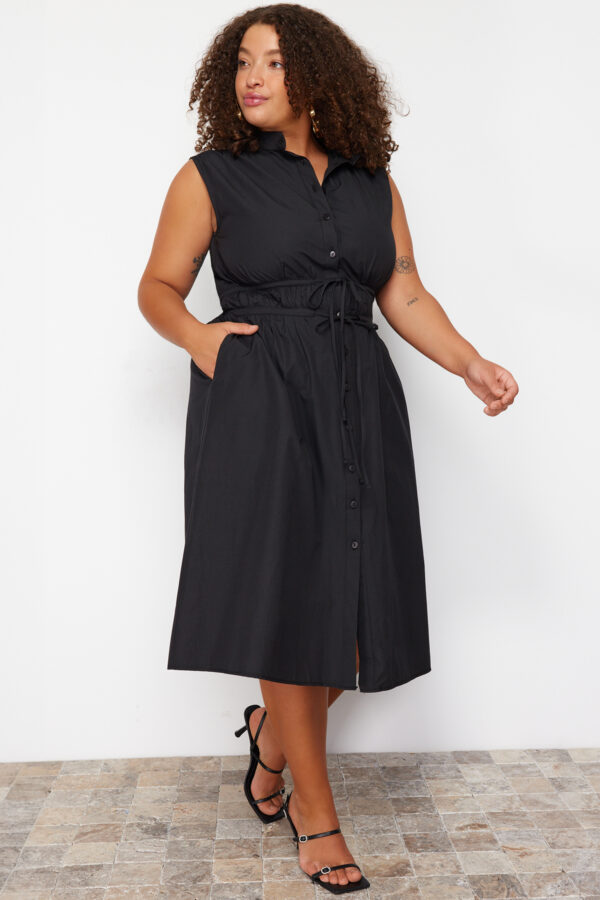 Trendyol Curve Black Woven Shirt Dress