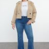 Trendyol Curve Blue High Waist Flare Leg Plus Size Jeans