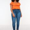 Trendyol Curve Blue High Waist Stretchy Skinny Jeans