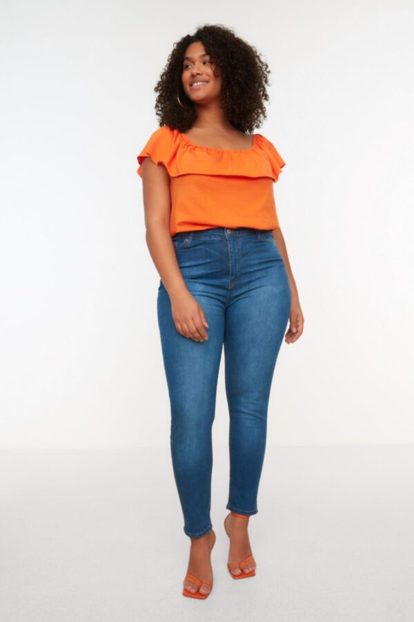 Trendyol Curve Blue High Waist Stretchy Skinny Jeans