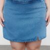 Trendyol Curve Blue Slit Denim Shorts Skirt