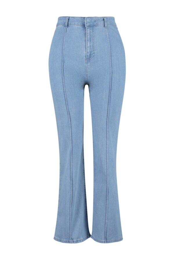 Trendyol Curve Blue magas derékú bordázott