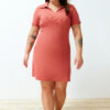 Trendyol Curve Brick Polo Collar Midi Knit Plus Size Dress