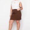 Trendyol Curve Brown A-line Denim Skirt