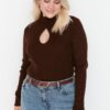 Trendyol Curve Brown Knitwear Sweater