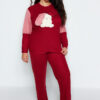 Trendyol Curve Burgundy Plush Detailed Knitted Pajamas Set