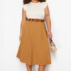 Trendyol Curve Camel Woven Plus Size Skirt