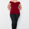 Trendyol Curve Claret Red Knitted Blouse with Knot Detail