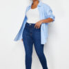 Trendyol Curve Dark Blue Stitching Detailed Stretchy Skinny Denim Jeans