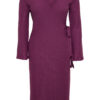 Trendyol Curve Dark Purple Double Breasted Midi Knitted Dress
