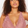 Trendyol Curve Dried Rose Lace Bralette Bra