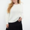 Trendyol Curve Ecru Crew Neck Soft Textured Knitwear Sweater