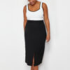 Trendyol Curve Ecru Stripe Detailed Square Neck Bodycon Knit Blouse