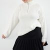 Trendyol Curve Ecru Zipper Closure Knitwear Sweater