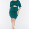 Trendyol Curve Emerald Green kötött ruha kivágási részletekkel