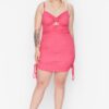 Trendyol Curve Fuchsia Cutout Detailed Knitted Dress