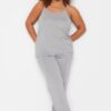 Trendyol Curve Gray Knitted Lace Detailed Pajamas Set