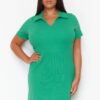 Trendyol Curve Green Polo Neck Midi Knitted Dress