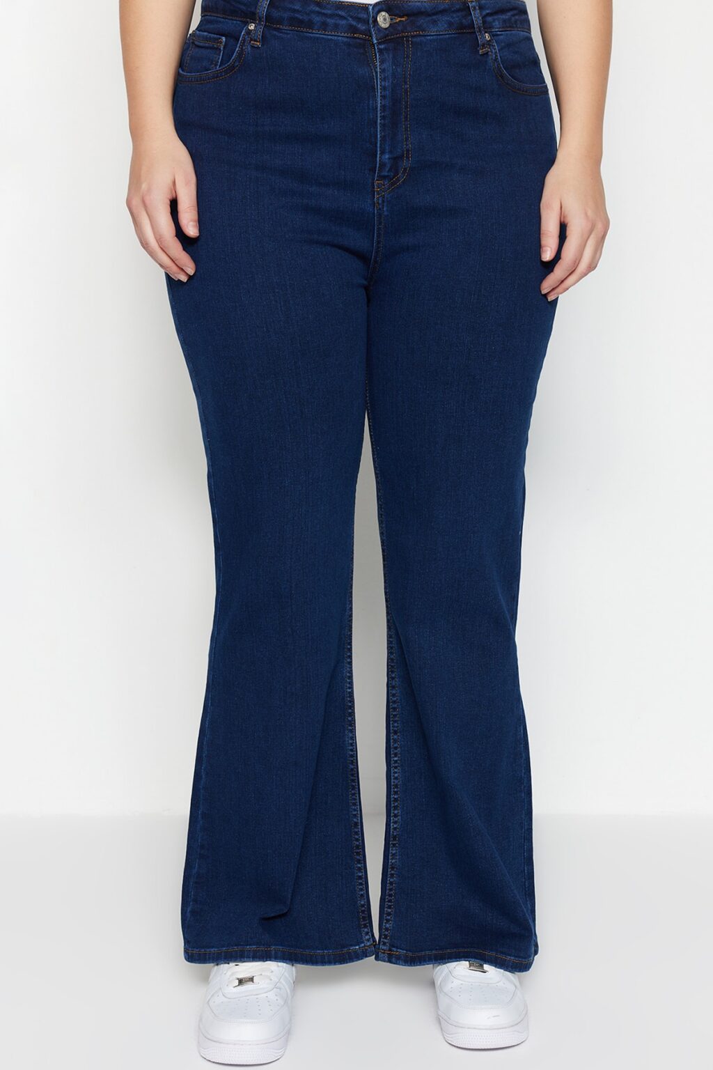 Trendyol Curve Indigo High Waist Comfort Flare Fit Jeans