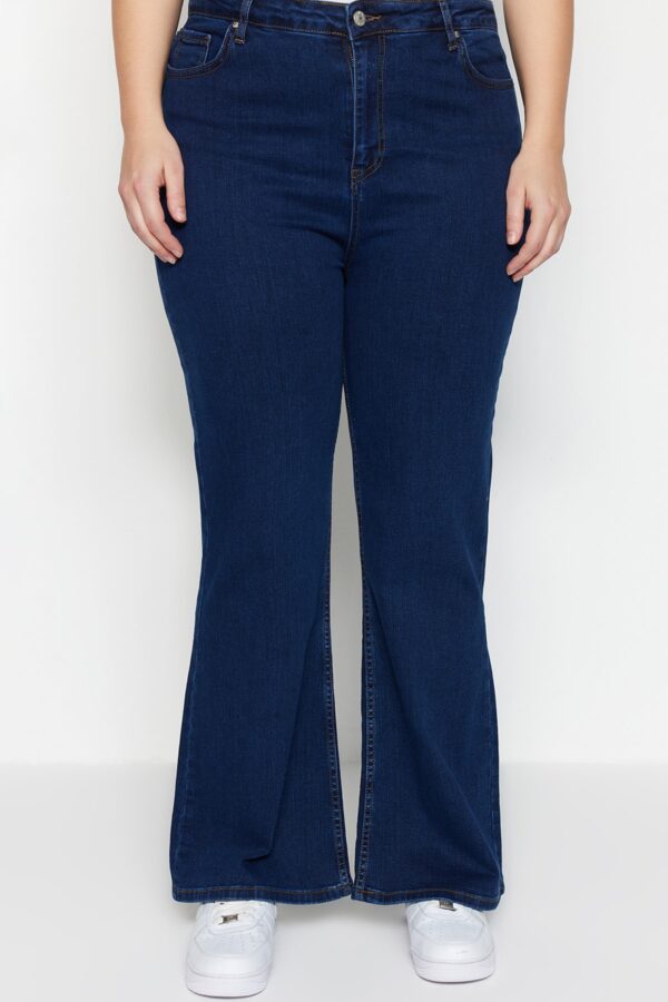 Trendyol Curve Indigo High Waist Comfort Flare Fit Jeans