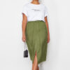 Trendyol Curve Khaki Midi Pencil Woven Skirt
