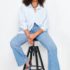 Trendyol Curve Light Blue High Waist Comfort Stitch Detail Spanish Leg Flare Fit Jeans
