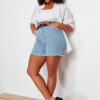 Trendyol Curve Light Blue Pocket and Leg Tassel Detailed Mini Denim Shorts