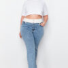 Trendyol Curve Light Blue Waist Belt Detailed Straight Fit Jeans