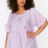 Trendyol Curve Lilac Knitted Ruffle Blouse