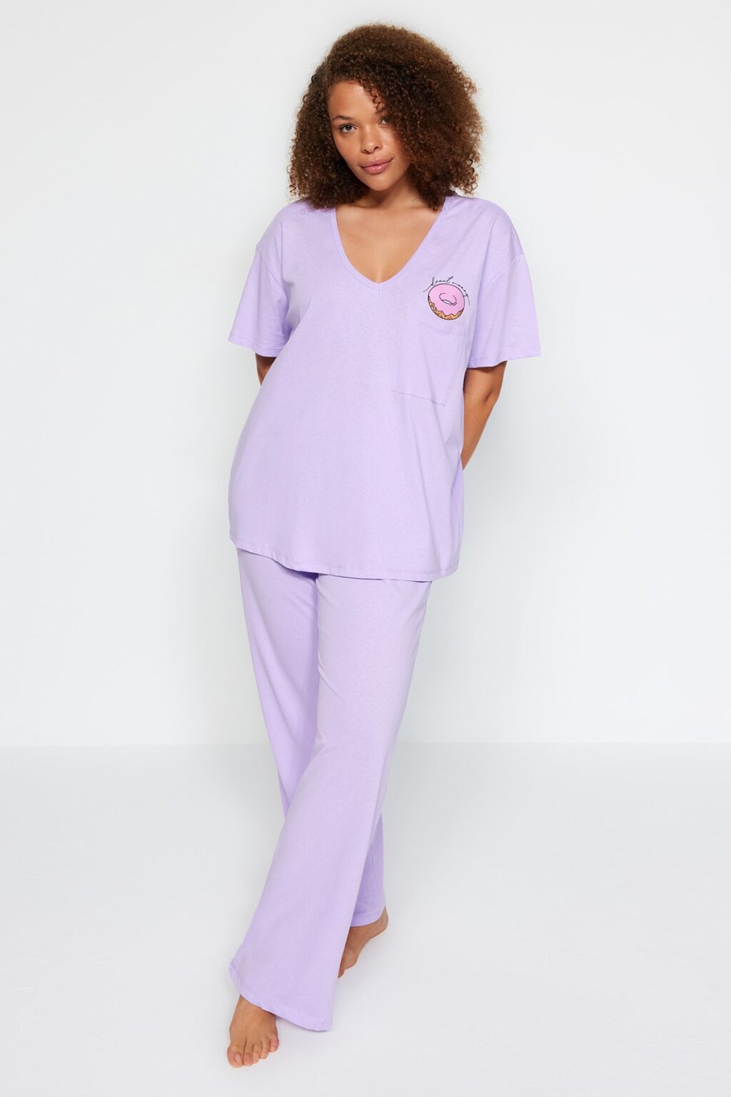 Trendyol Curve Lilac Printed