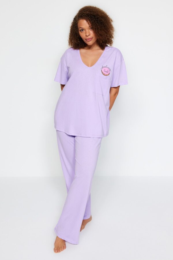 Trendyol Curve Lilac Printed