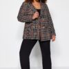 Trendyol Curve Multi Color Plaid Patterned Jacket