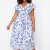 Trendyol Curve Multicolor Deep V-Neck Woven Dress