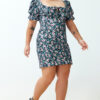 Trendyol Curve Multicolored Floral Balloon Sleeve Mini/Short Length Woven Dress