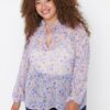 Trendyol Curve Multicolored Patterned Chiffon Woven Blouse