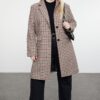 Trendyol Curve Multicolored Regular Fit Goose Feet Patterned Coat