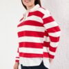 Trendyol Curve Multicolored Striped Shirt-Removable Knitted Sweatshirt