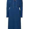 Trendyol Curve Navy Blue Double Breasted Collar Chain Accessory Stylish Midi Woven Dress