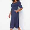 Trendyol Curve Navy Blue More Sustainable Midi Knitted Dress