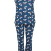 Trendyol Curve Navy Blue Rainbow Patterned Knitted Pajamas Set