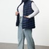 Trendyol Curve Navy Blue Regular Fit Pocket Zipper Vest