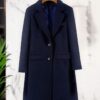 Trendyol Curve Navy Blue Regular Fit Thick Stitching Coat